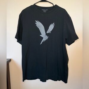 American Eagle Outfitters Black Tee with Silver Eagle